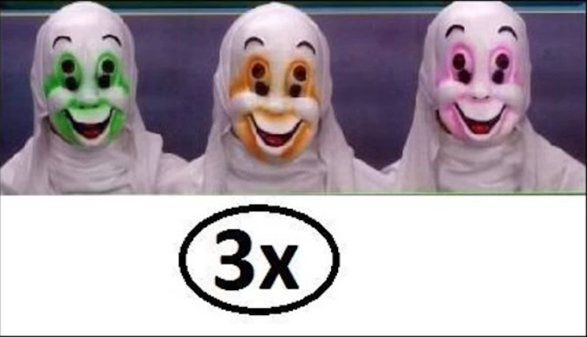 3x Kids griezel masker spooky Casper