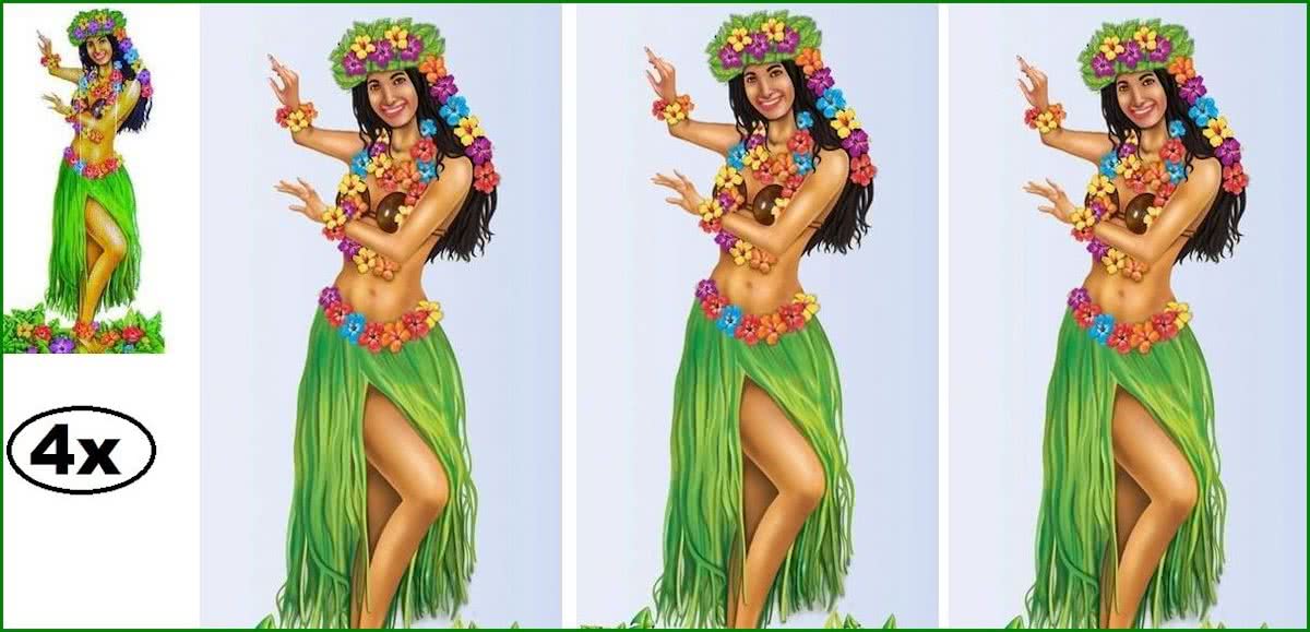 4x Hawaii Wanddecoratie girl 150cm