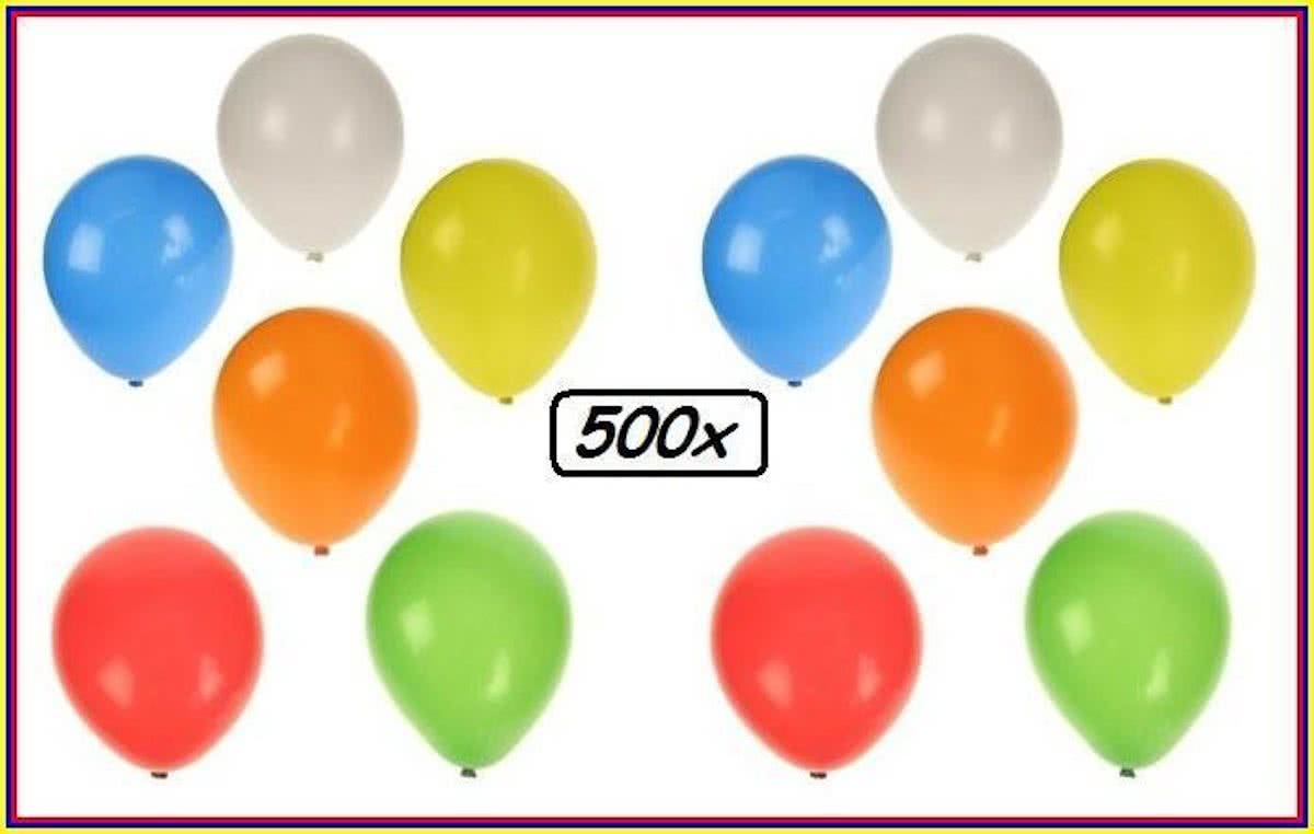 500x Ballonnen assortie kleuren