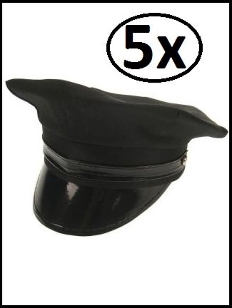 5x Cap driver/chauffeur zwart one size