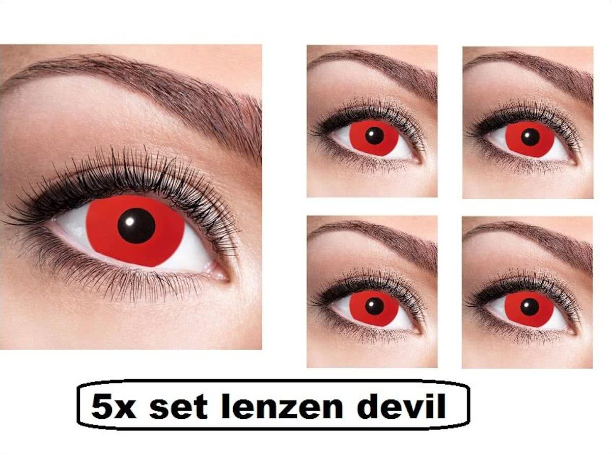 5x Lenzen per paar in doosje Red Devil