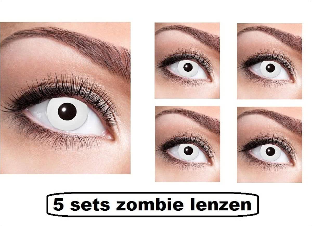 5x Lenzen per paar in doosje White Zombie