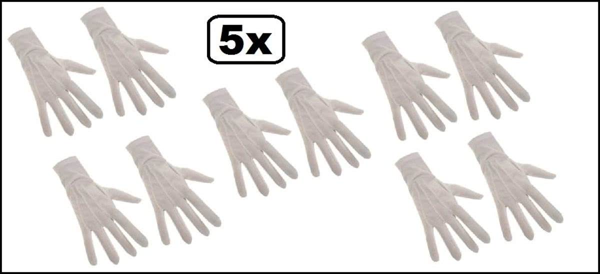 5x Luxe Prins handschoenen wit mt.XL