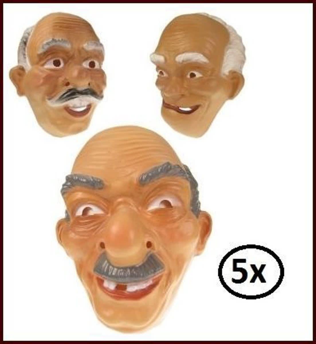 5x Masker plastic opa assortie.