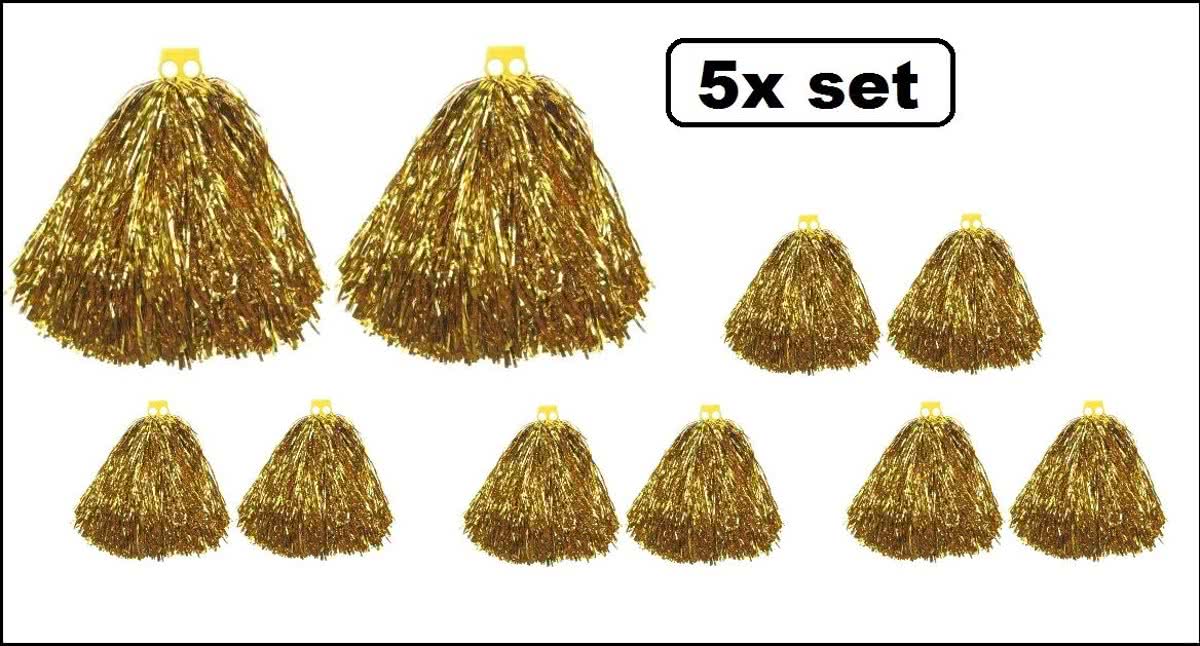 5x Set cheerball ringgreep goud 80 gr