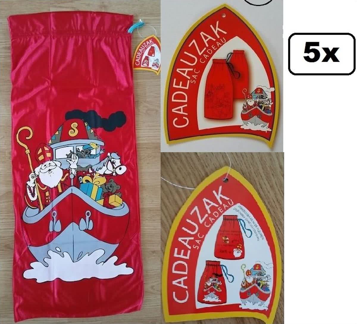 5x Sinterklaas luxe kado zak assortie