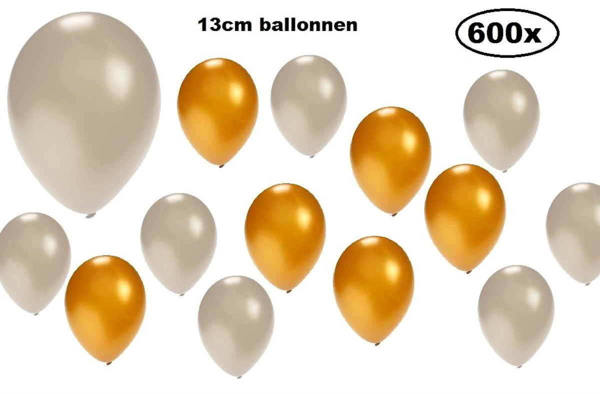 600x Mini ballon metallic goud en zilver 5 inch(13cm)