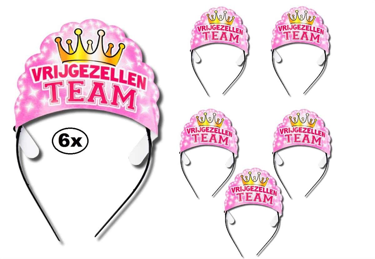 6x Diadeem VRIJGEZELLEN TEAM dames