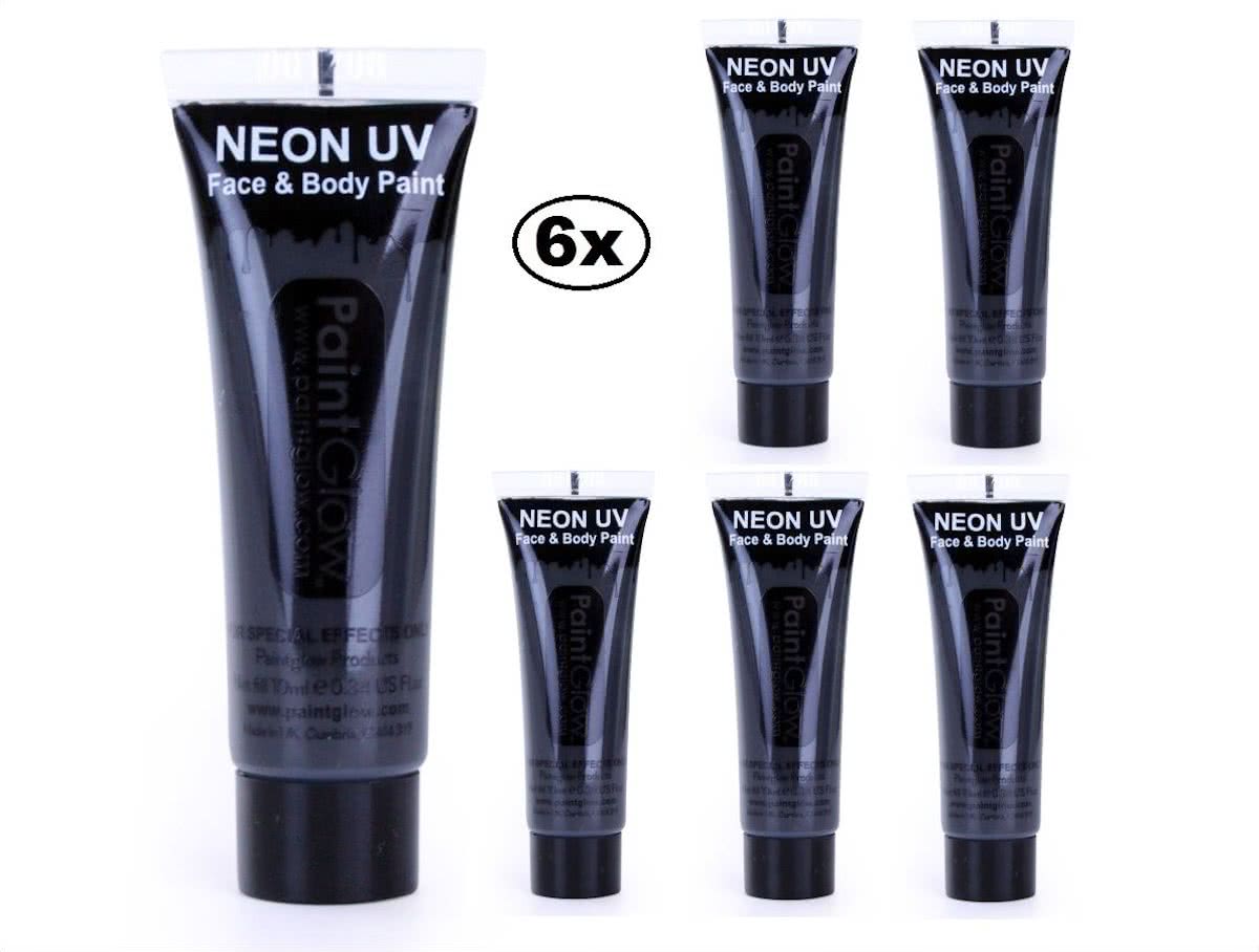 6x Face & body 10 ml neon UV zwart