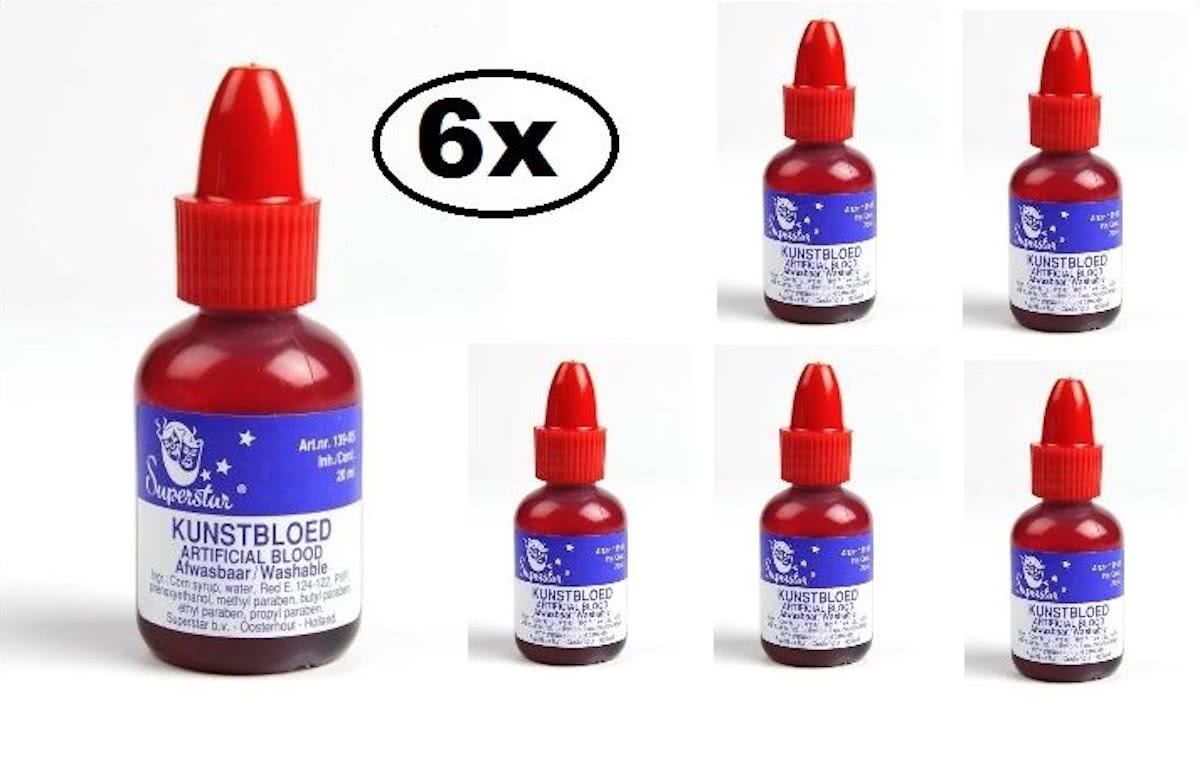 6x Kunstbloed helder dik stollend 20 ml