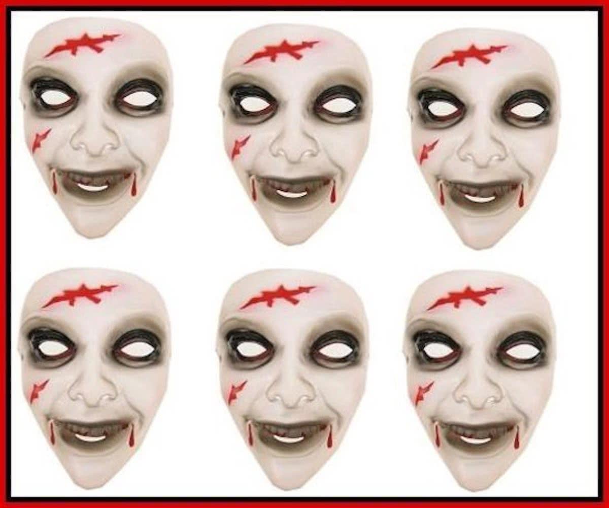 6x Masker Zombie vrouw transparant