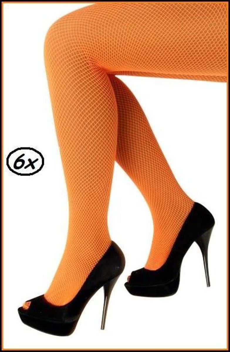 6x Netpanty fluo oranje