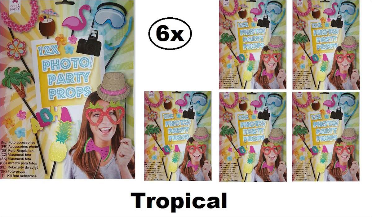 6x Party Props Tropical Fun (72 stuks)