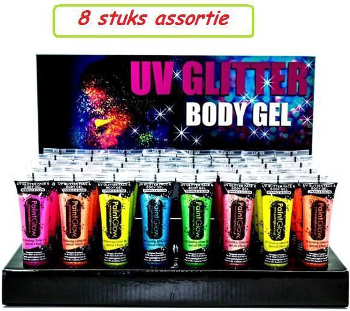 8x UV Glitter face & body gel 10 ml