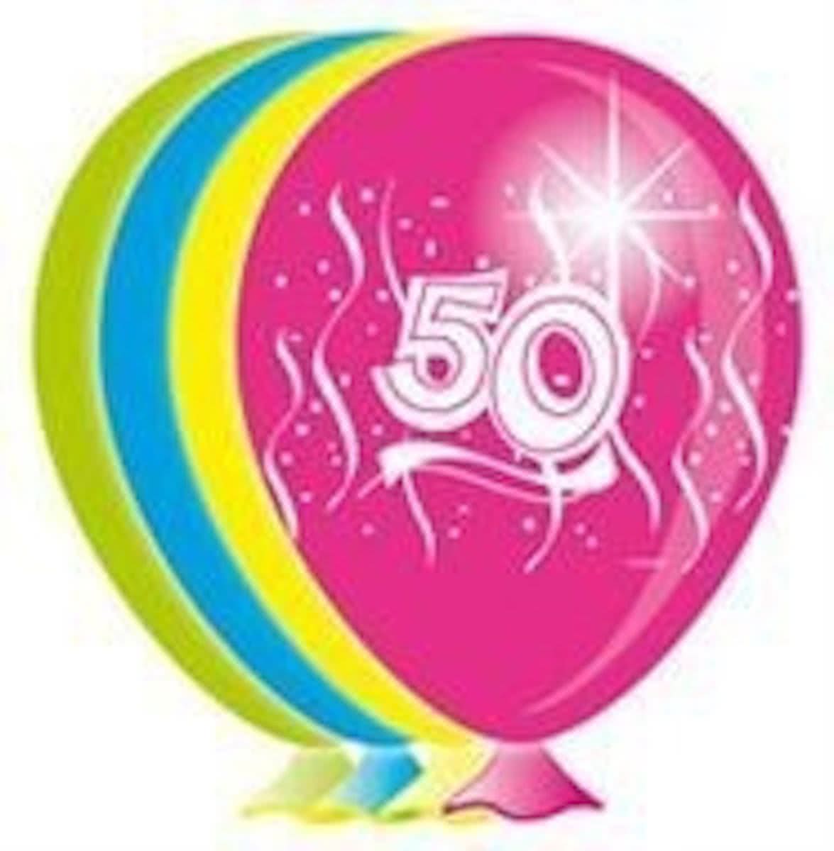 Ballonnen 50 jaar swirl 8 stuks