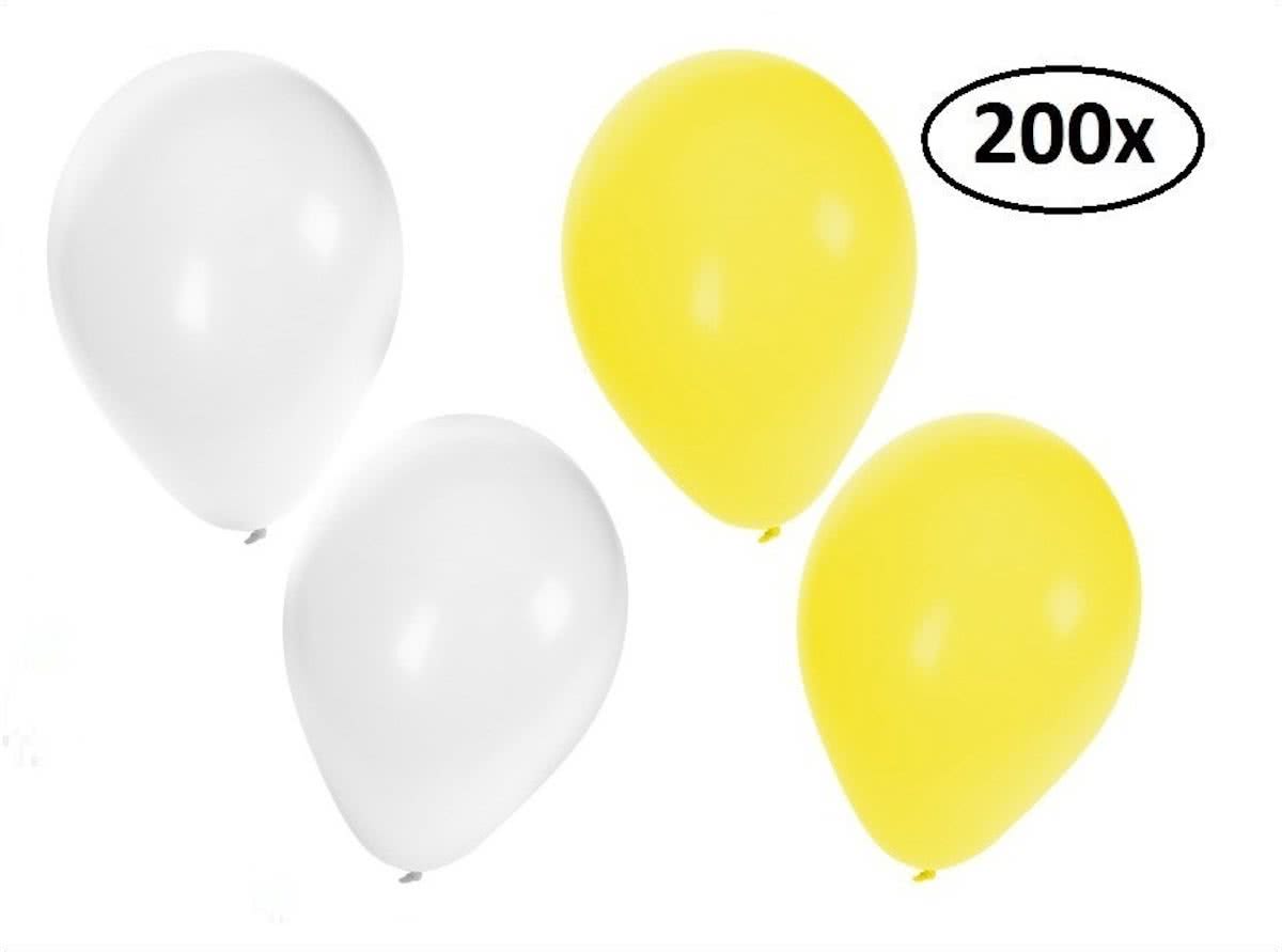 Ballonnen helium 200x geel en wit