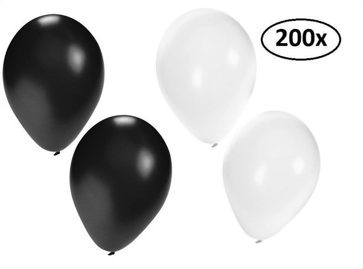 Ballonnen helium 200x zwart en wit