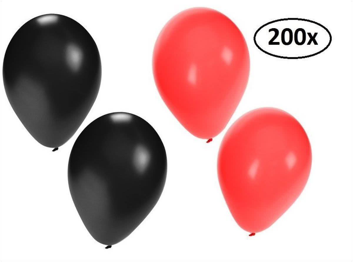 Halloween ballonnen helium 200x rood en zwart