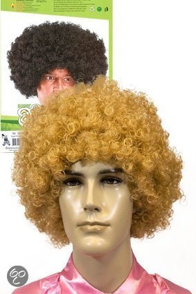 Super afro pruik blond