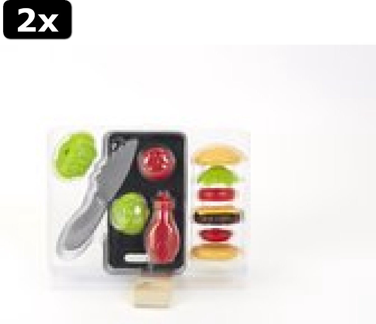 2x Speelgoed Hamburger set met mesje