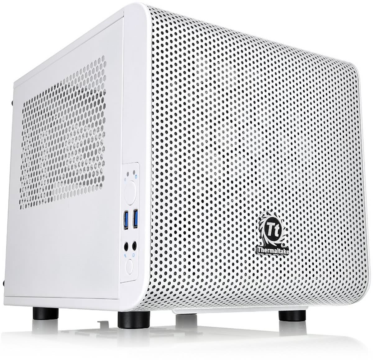 Thermaltake Core V1 Snow Mini-ITX Cube Case With Side Window - White