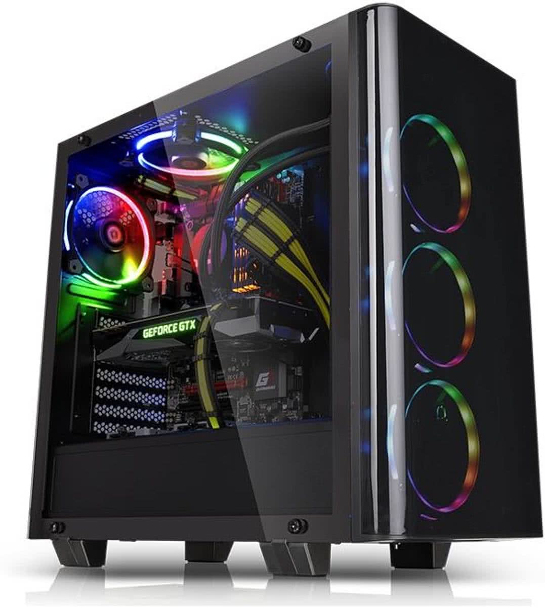 Thermaltake View 21 Tempered Glass Edition Midi-Toren Zwart computerbehuizing