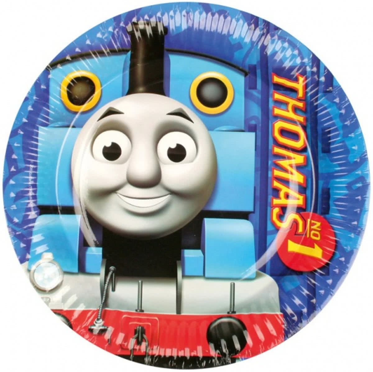 Thomas De Trein Kartonnen Feestborden 18 Cm Blauw 8 Stuks