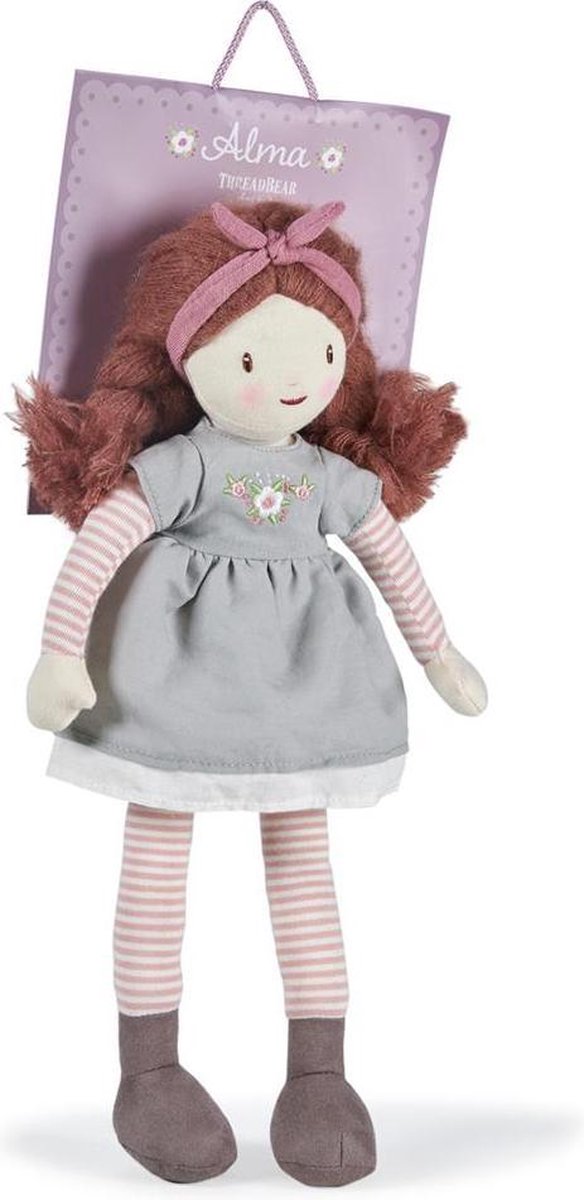 Threadbear Pop: ALMA 13x11x35cm, katoen en wol, op hangkaart, 3+