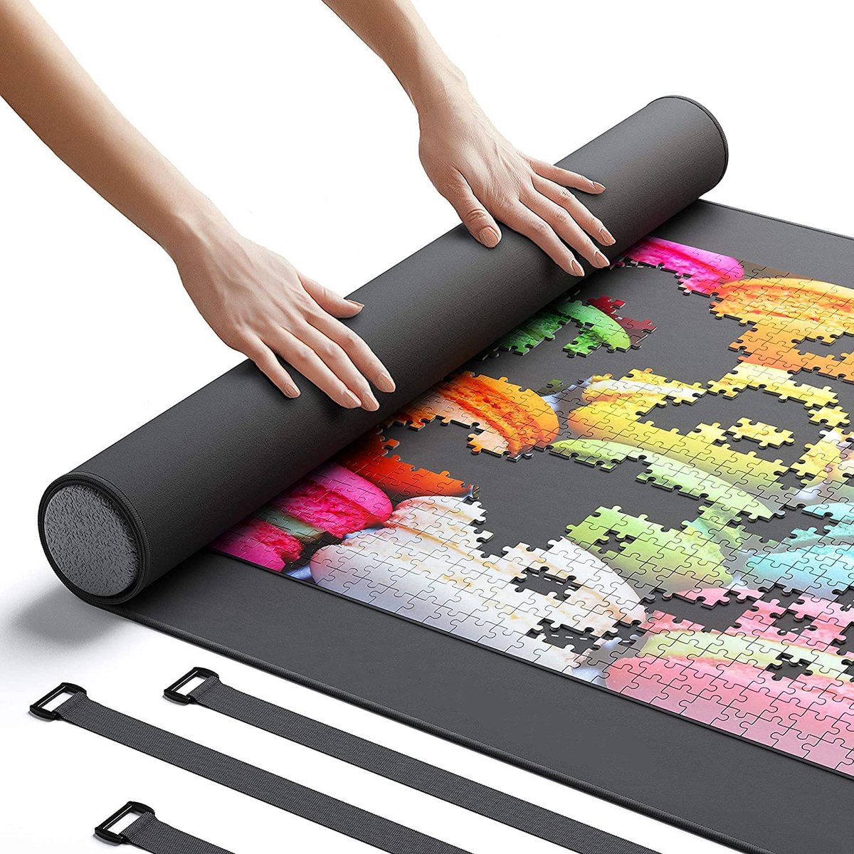 Luxe Premium Antislip Puzzelmat met Foamtube voor Legpuzzels 500, 1000 en 1500 Stukjes - 66x120 cm - Portapuzzle Opbergsysteem, Puzzelbord, Puzzelrol