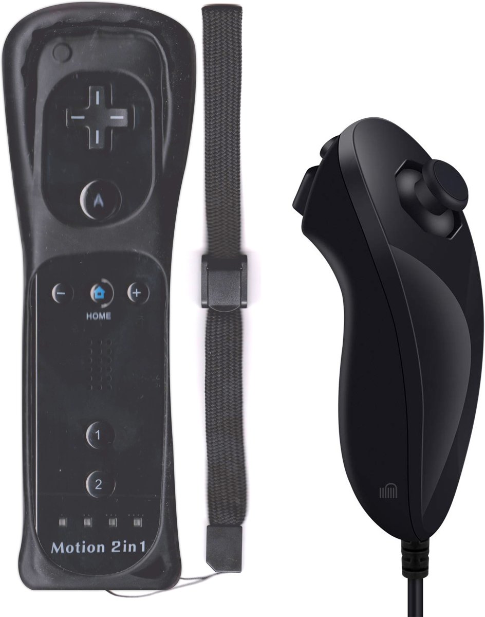 Thredo Wii Remote Controller (Motion Plus) + Nunchuk - Voor Wii & Wii U - Zwart