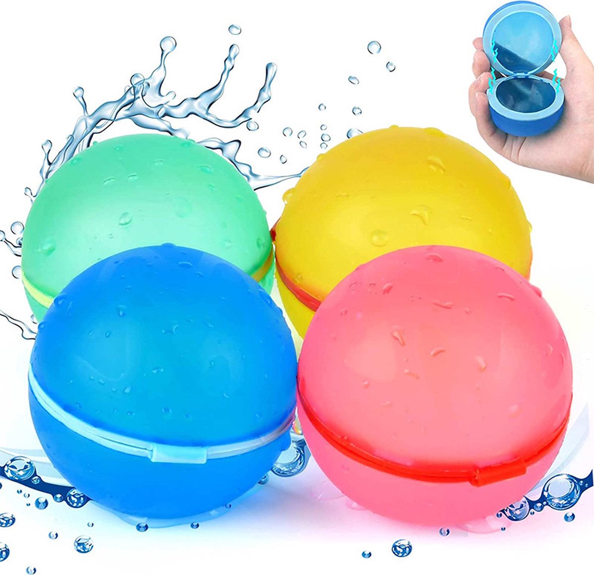 Throw and Splash herbruikbare waterballonnen 5 stuks en XL met diameter van 6.5 cm