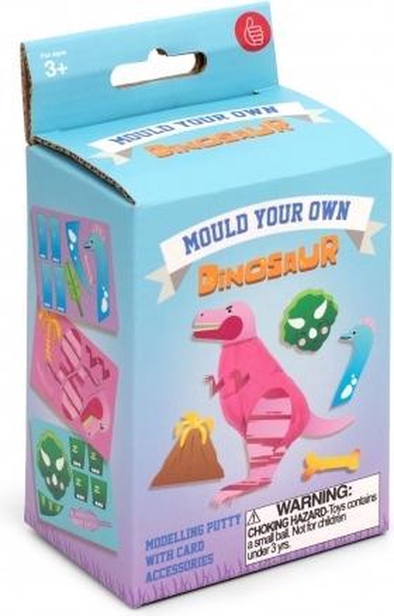 Thumbsup! Knutselset Vorm Je Eigen Dinosaurus 7 Cm Roze