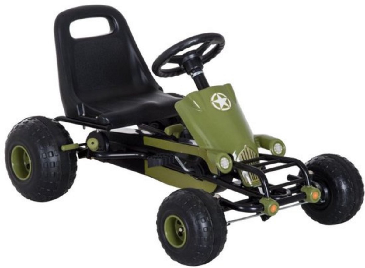   –   voor Jongens – Ligfiets – Verstelbaar Zadel – Luchtbanden – Stijlvol Design – Unisex – Olijfgroen