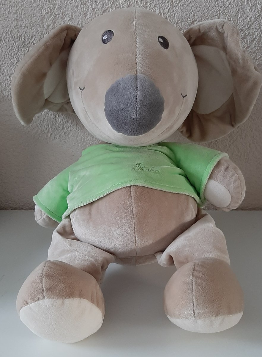 Tiamo knuffelmuis Groen shirt 45 cm