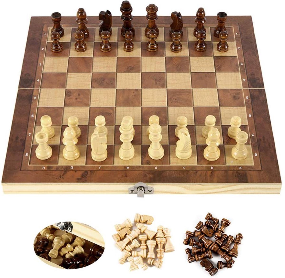 Magnetisch Schaakbord met Schaakstukken - Schaakset - Chess Set - Queens Gambit - Schaken - Opklapbaar