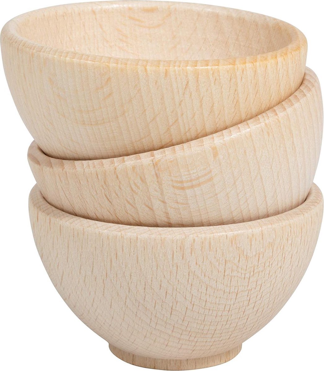 Tickit Kommetjes blank hout - 92mm