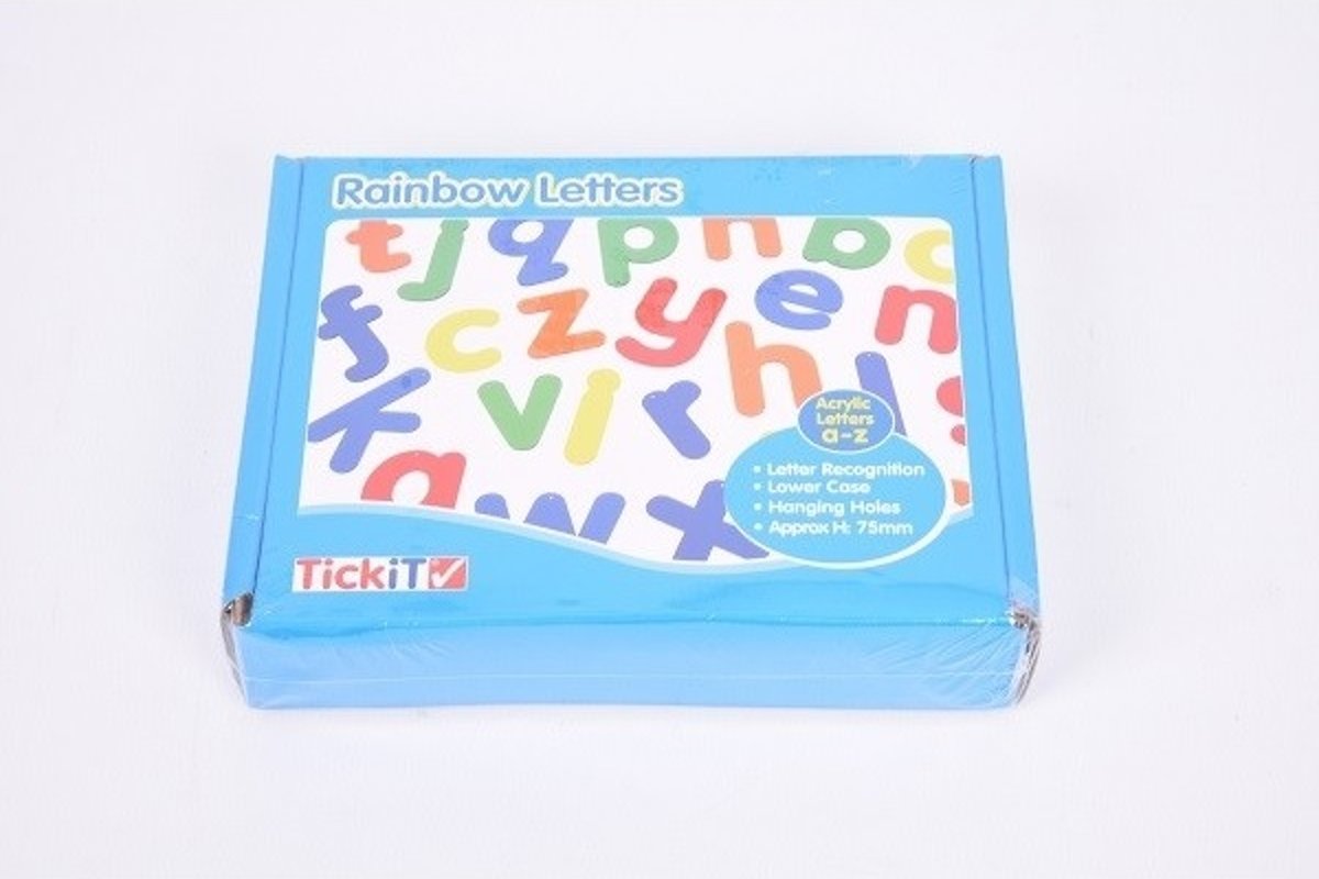 Transparante regenboog letters Tickit 72419