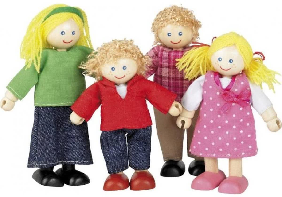 Houten Tidlo  poppenhuis poppetjes Familie