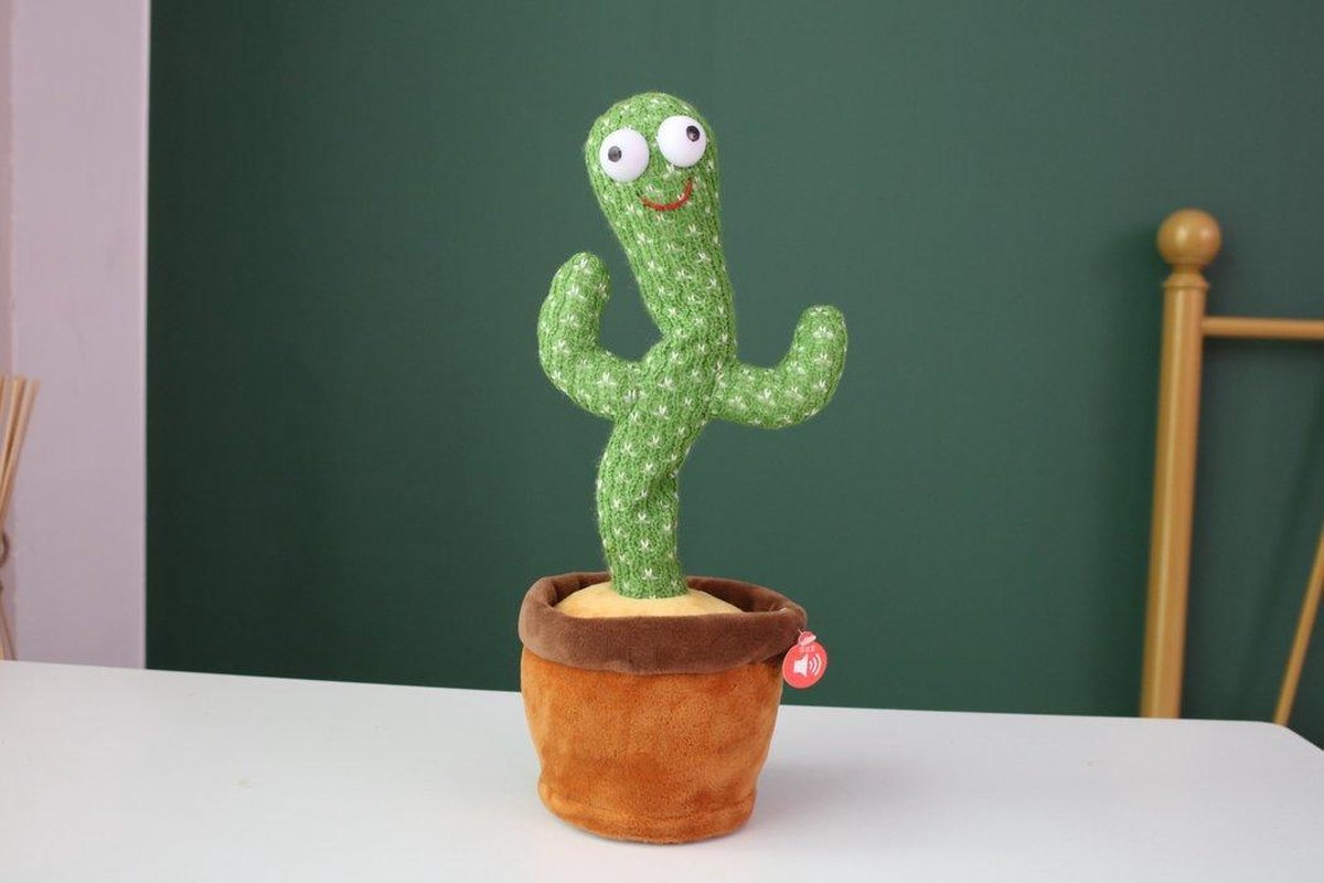 Dansende Cactus Decoratie - Dancing Cactus van Tik Tok - Anti Depressie Pluche/ gehaakte Knuffel Kaktus - 3 Batterij - Mood Octopus Cactus