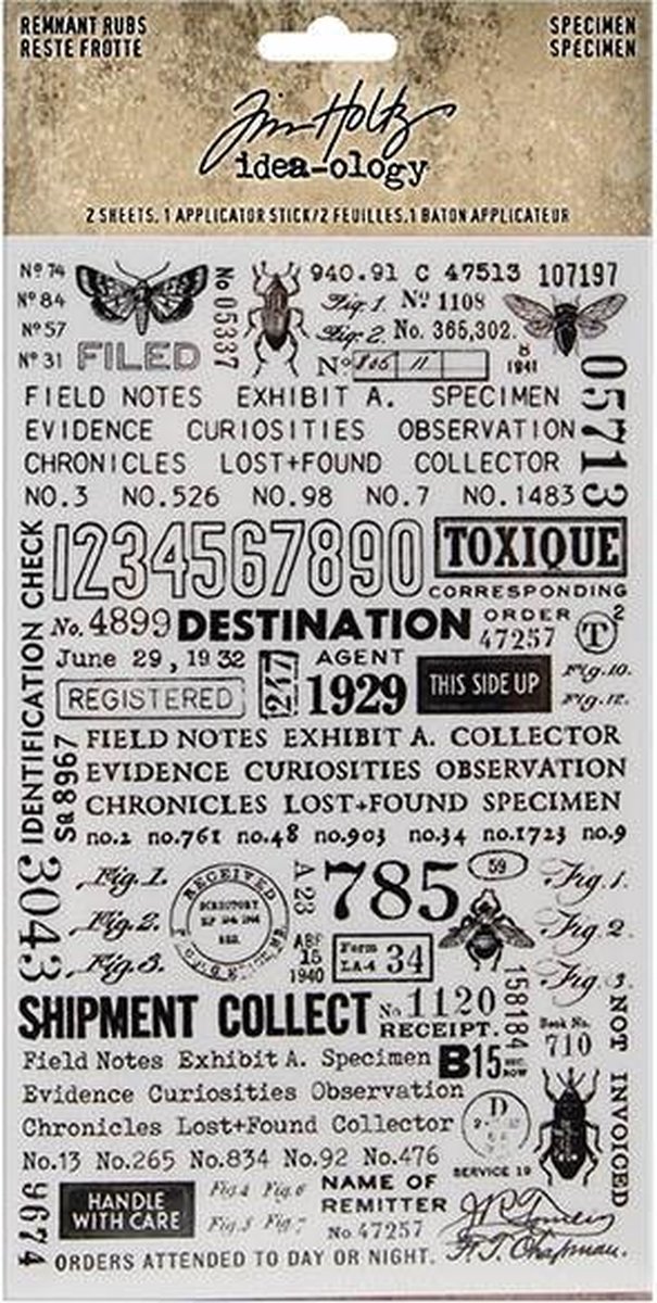 Tim Holtz Idea-ology Specimen Remnant Rubs (TH94047)