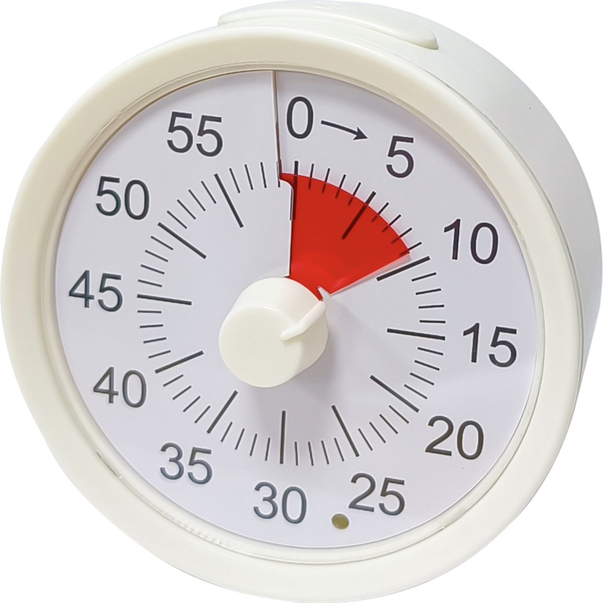   - Timer - Wit/Rood - Rond - Klok - Tijd - Magneet - Kinderen - Volwassenen - Leren - School