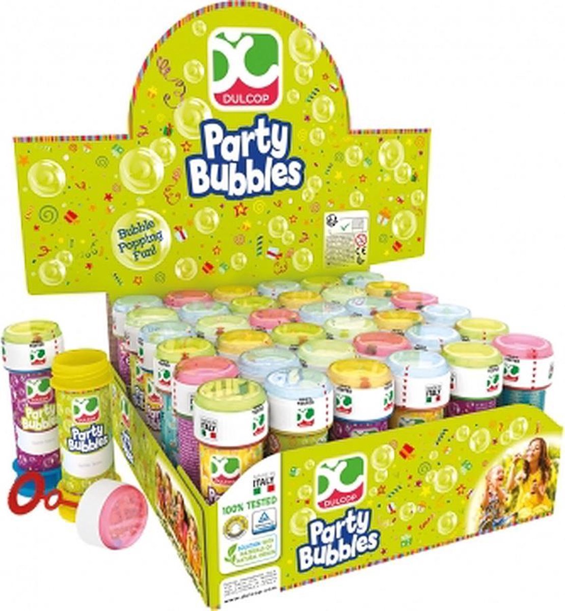 TimeCares Bellenblaas - Party Bubble - Spel - Sport - Outdoor - Buitenspelen - Hypoallergeen vrij - Kathon vrij - 60 ml - 36 stuks