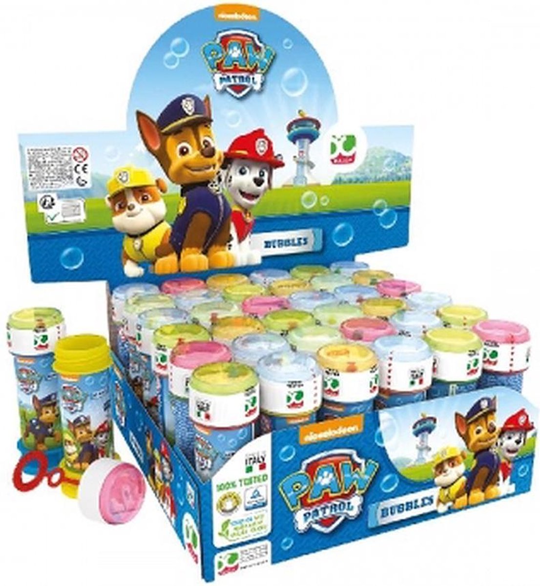 TimeCares Bellenblaas - Paw Patrol - Spel - Sport - Outdoor - Buitenspelen - Hypoallergeen vrij - Kathon vrij - 60 ml - 36 stuks