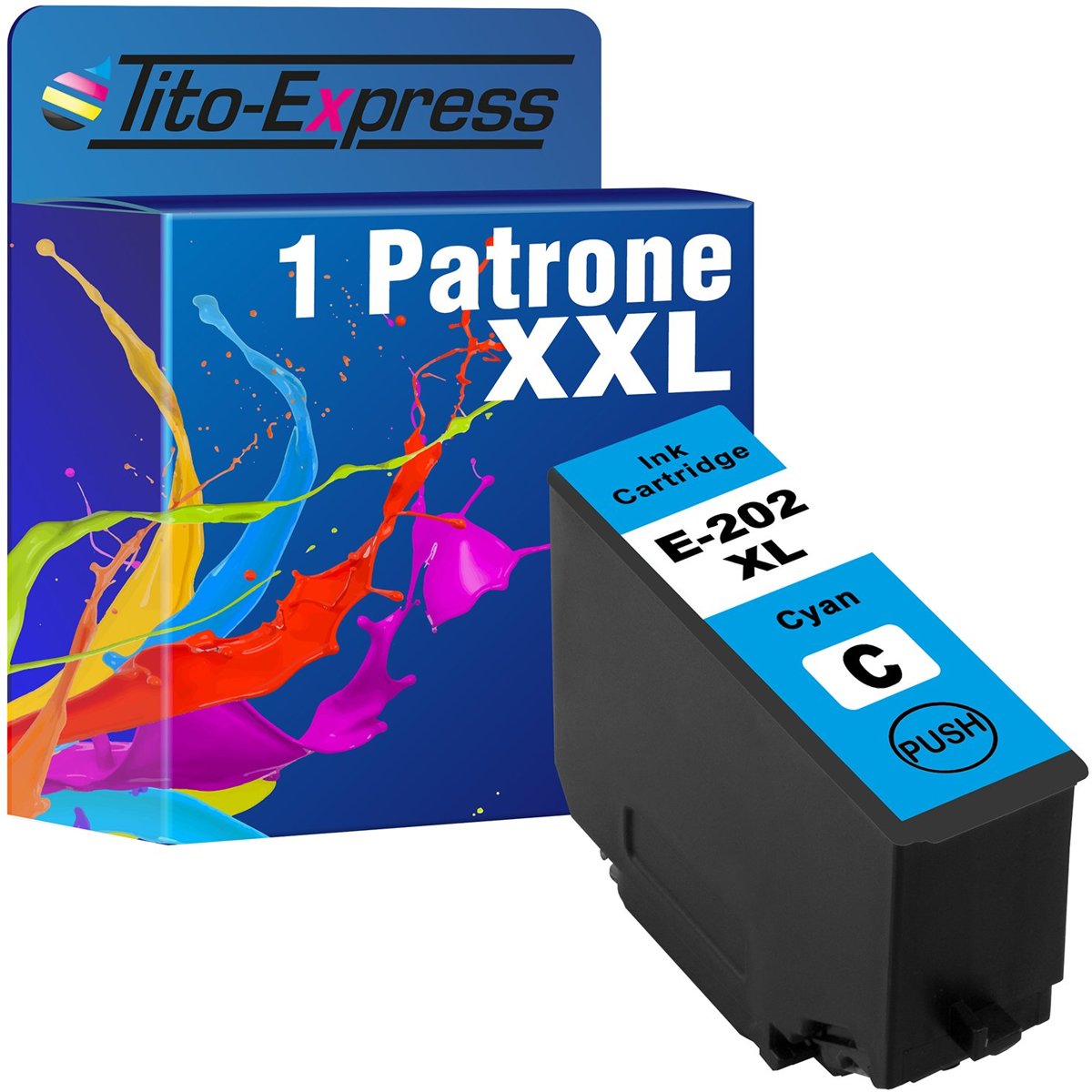 PlatinumSerie® 1x cyan inkt cartridge alternatief voor Epson 202XL Cyan