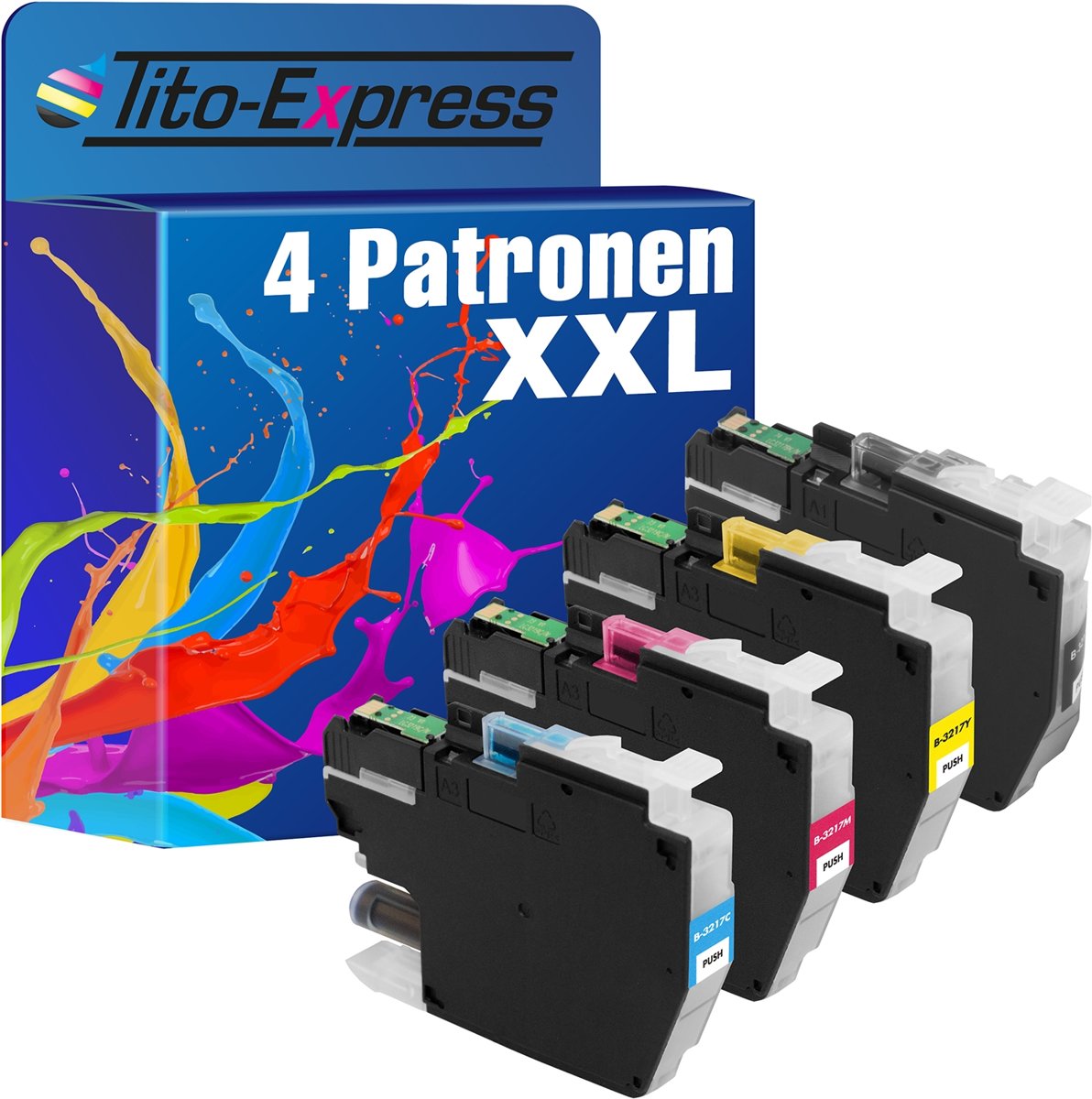 PlatinumSerie® 4 x cartridges XXL alternatief voor Brother LC-3217 XL