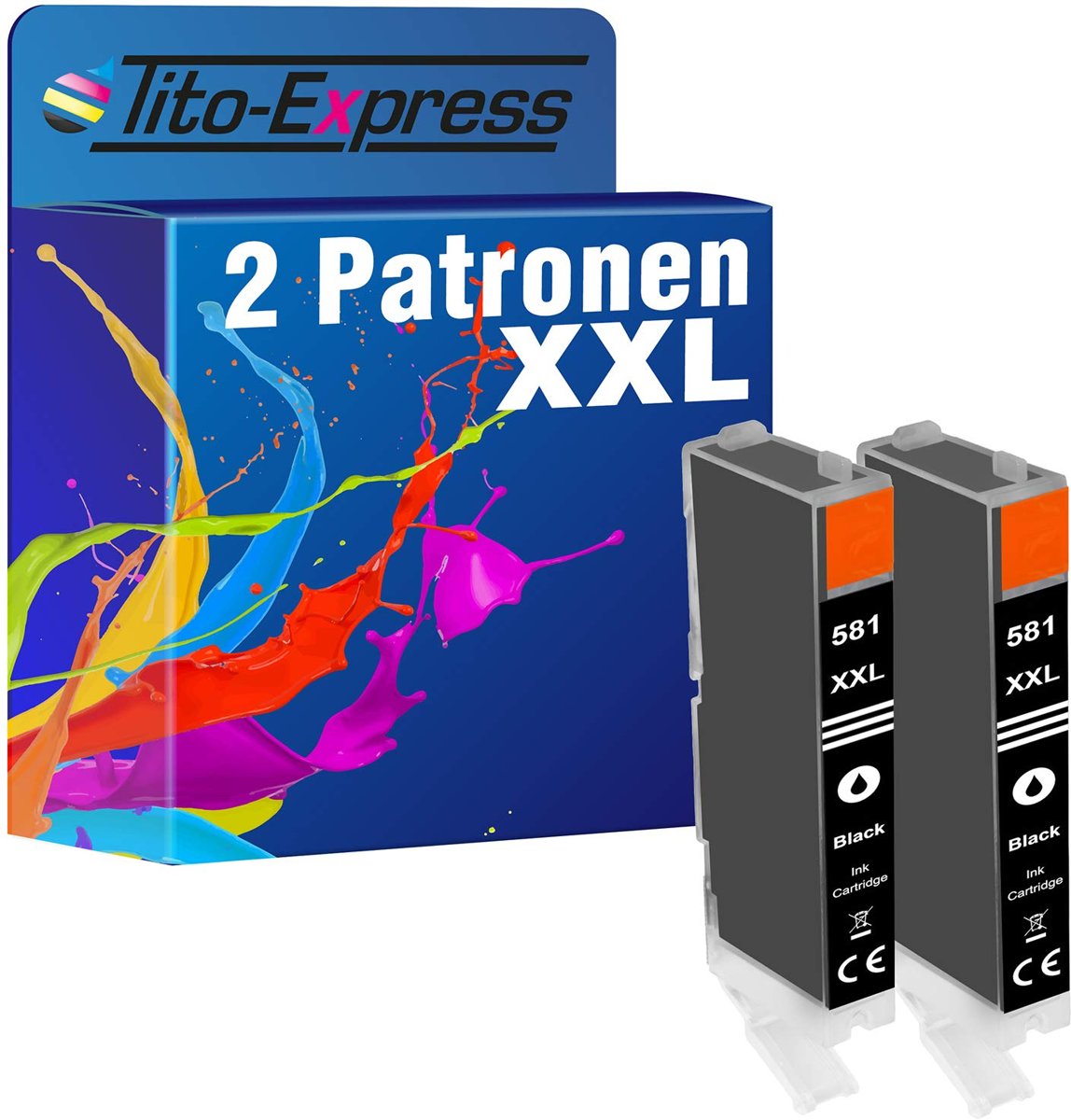 Tito-Express Platinum Series 2x cartridges Canon PGI 580 Zwart alternatief voor Canon PGI 580 Zwart