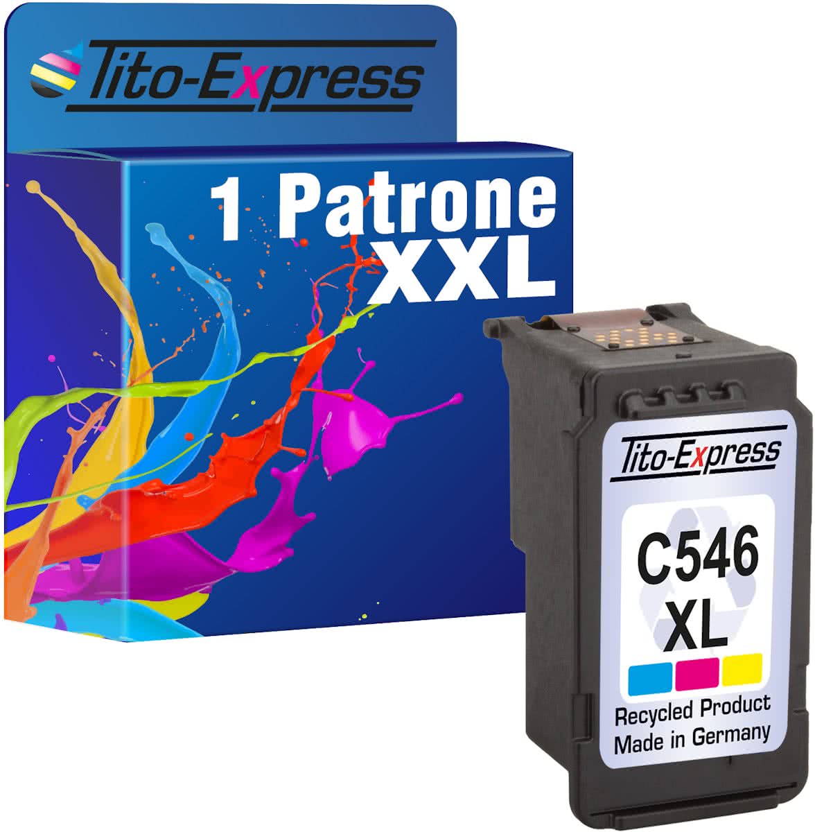 Tito-Express PlatinumSerie 1 Patroon XXL voor Canon CL-546 XL Color PlatinumSerie MG 2550 / MG 2500 Serie / MG 2450 / MG 2400 Serie / MG 2950 / MG 2455 / MG 2555 / IP 2800 / MG 2900