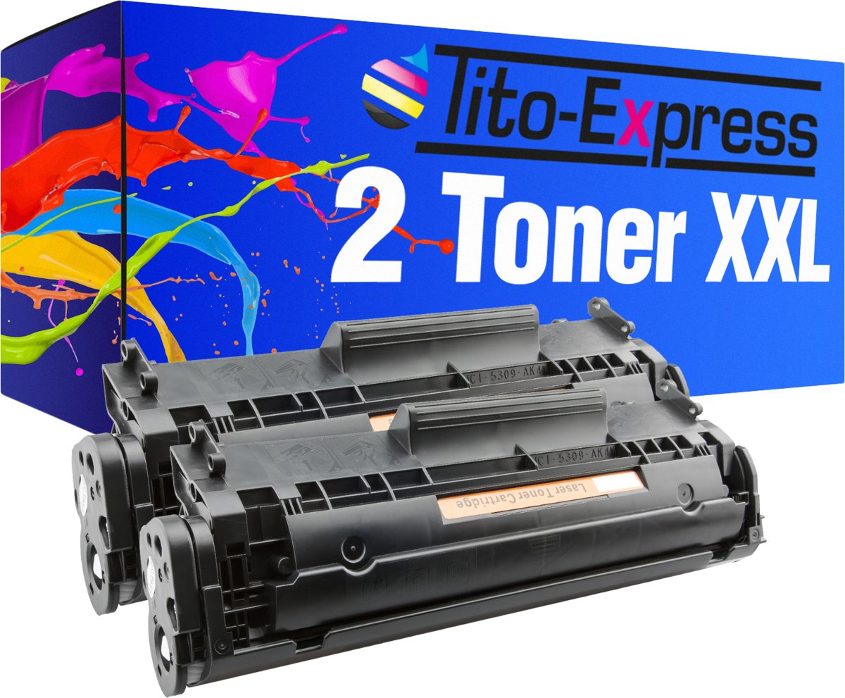 Tito-Express PlatinumSerie 2 toner XL PlatinumSerie zwart voor HP Q2612A, 12A Laserjet 1010 / 1012 / 1015 / 1018 / 1020 / 1022 / 1022N / 1022NW / 1028 / 3015 / 3015AIO / 3020 / 3020AIO / 3030 / 3030AIO / 3050 / 3050Z / 3052 / 3055 / M1005 / M1005MFP