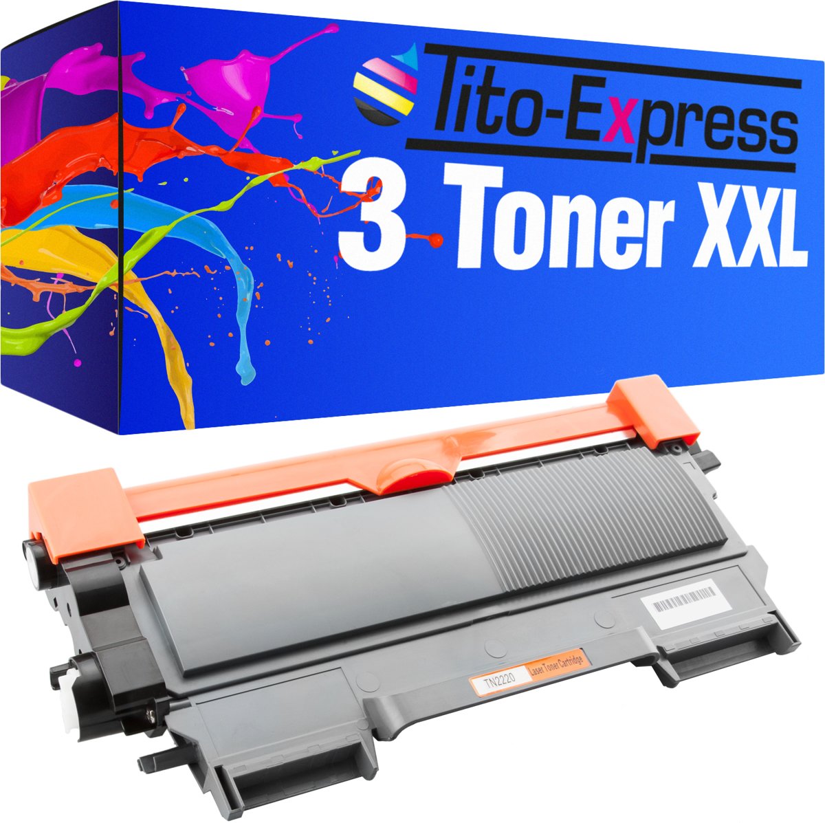 Tito-Express PlatinumSerie 3 toner XXL compatibel brother TN-2220 zwarte 3.000 paginas compatibel HL-2200 Series / HL-2215 / HL-2220 / HL-2230 / HL-2240 / HL-2240 D / HL-2240 L / HL-2240 DR / HL-2250 DN / HL-2250 DNR / HL-2270 DW / HL-2275 DW /