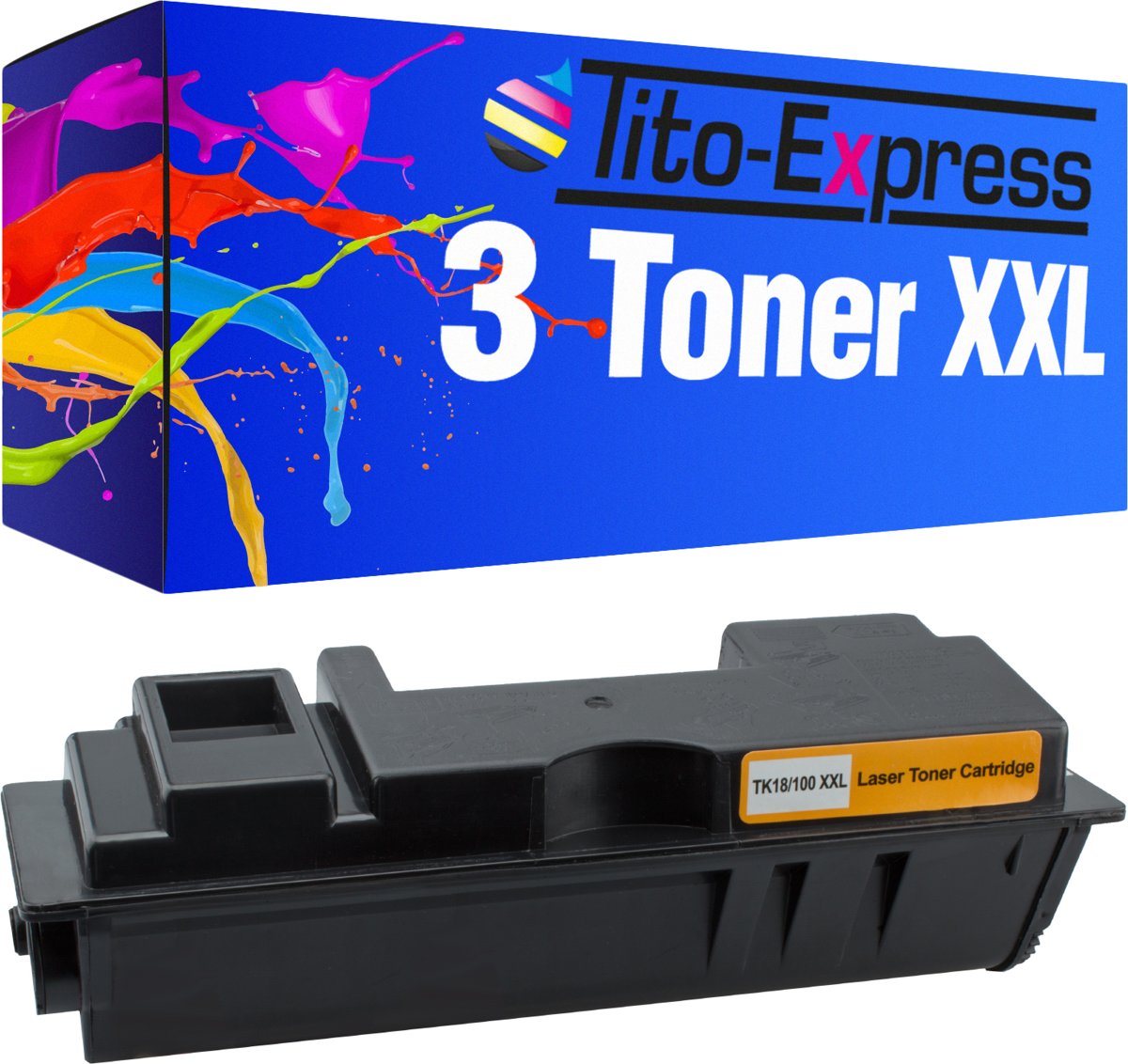 Tito-Express PlatinumSerie 3 toner voor Kyocera Mita TK-18 XXL zwart 45.000 paginas PlatinumSerie Kyocera Mita FS-1018 MFP / FS-1020 / FS-1020 D / FS-1020 DN / FS-1020 DT / FS-1020 DTN / FS-1118 F MFP / FS-1118 FDP MFP / FS-1118 MFP / Copystar